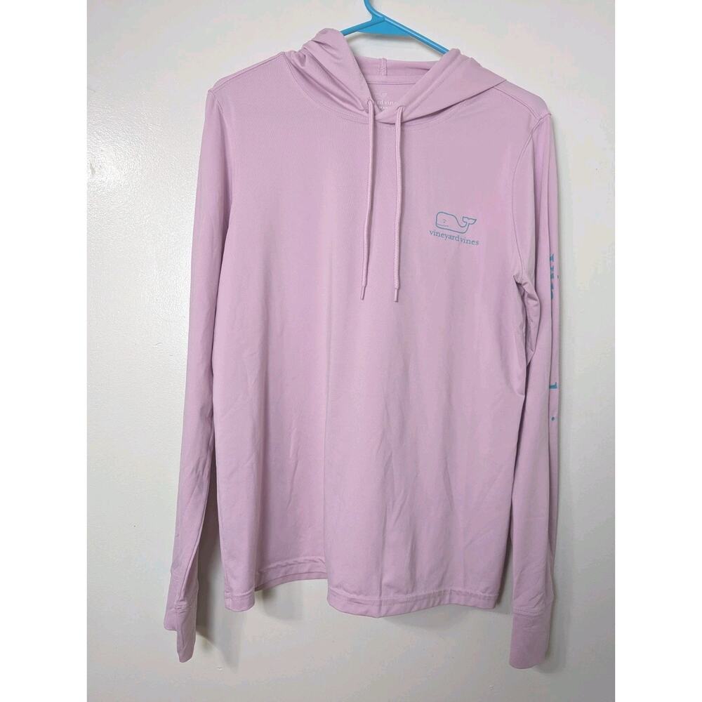 Vineyard Vines Performance Pullover Hoodie Size S Purple Stretch Back Graphic